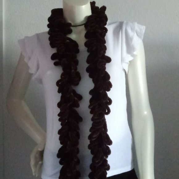 Brown Loop Scarf - Picture 2 of 8